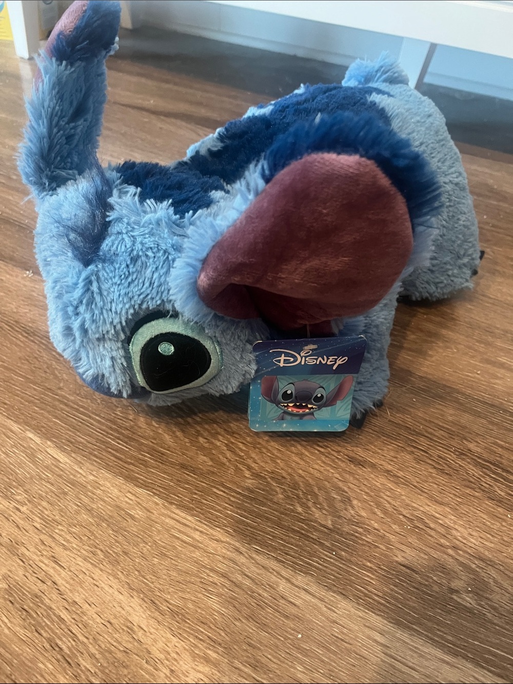 Pillow Pets Disney Stitch Plush- Light Blue & Navy with Maroon Ears